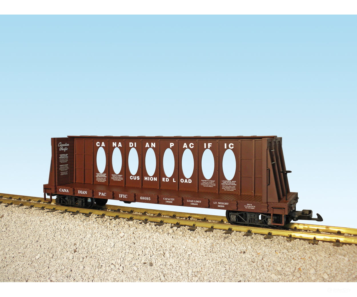 USA Trains R17416B G Canadian Pacific Center I-beam Flat Car Bc Red #68097 - Freight Cars