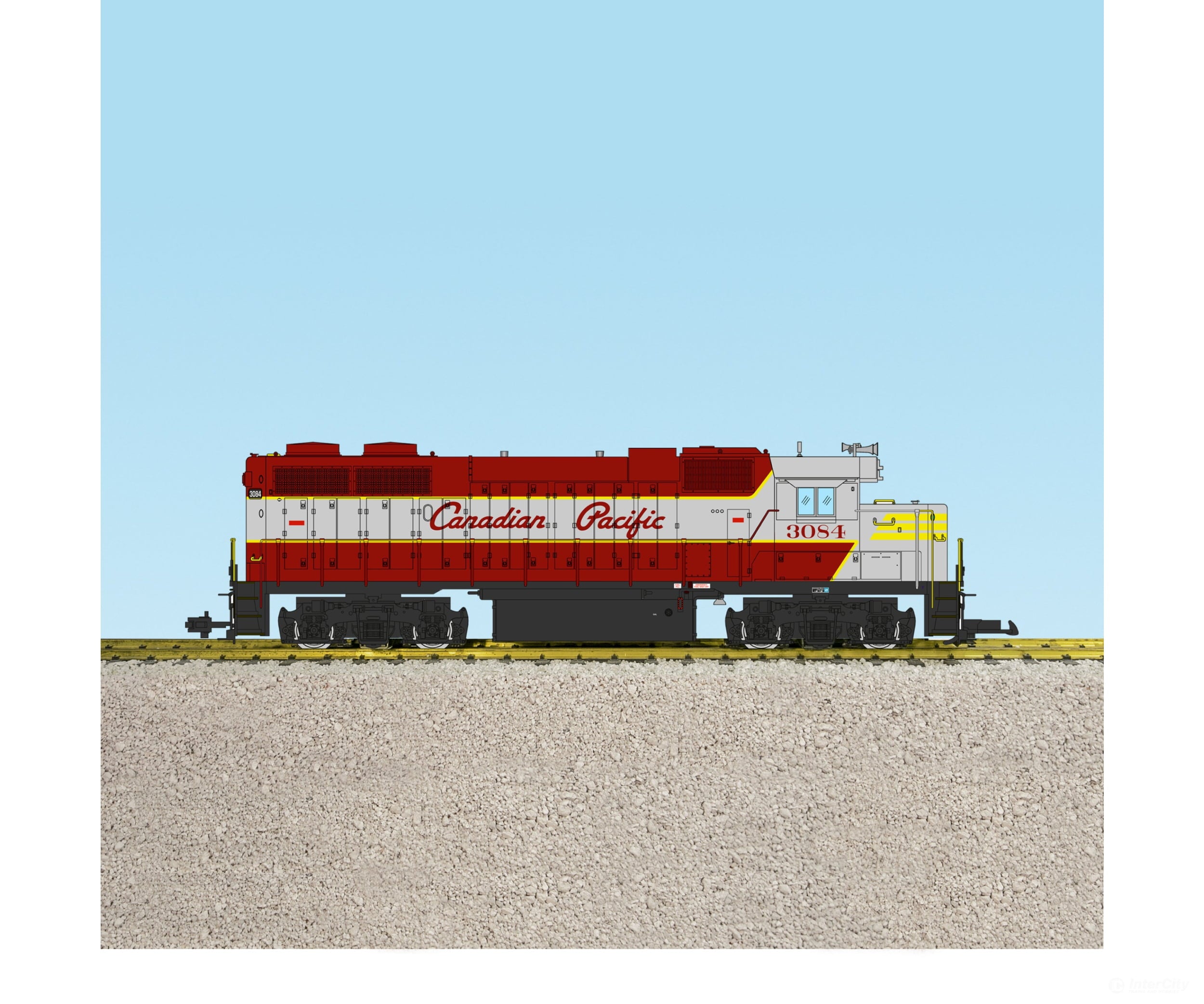 USA Trains R22242 G Canadian Pacific GP38 Maroon/gray/yellow #3084 - Locomotives
