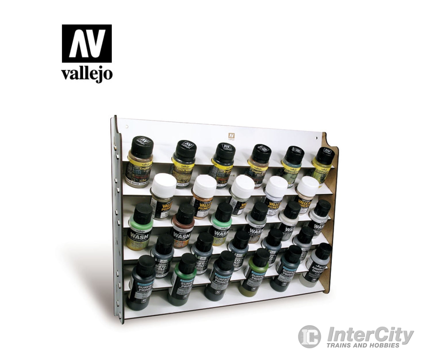 Vallejo 26009 Accessories - Wooden Wall Mounted Paint Display (28 Slots) Tools
