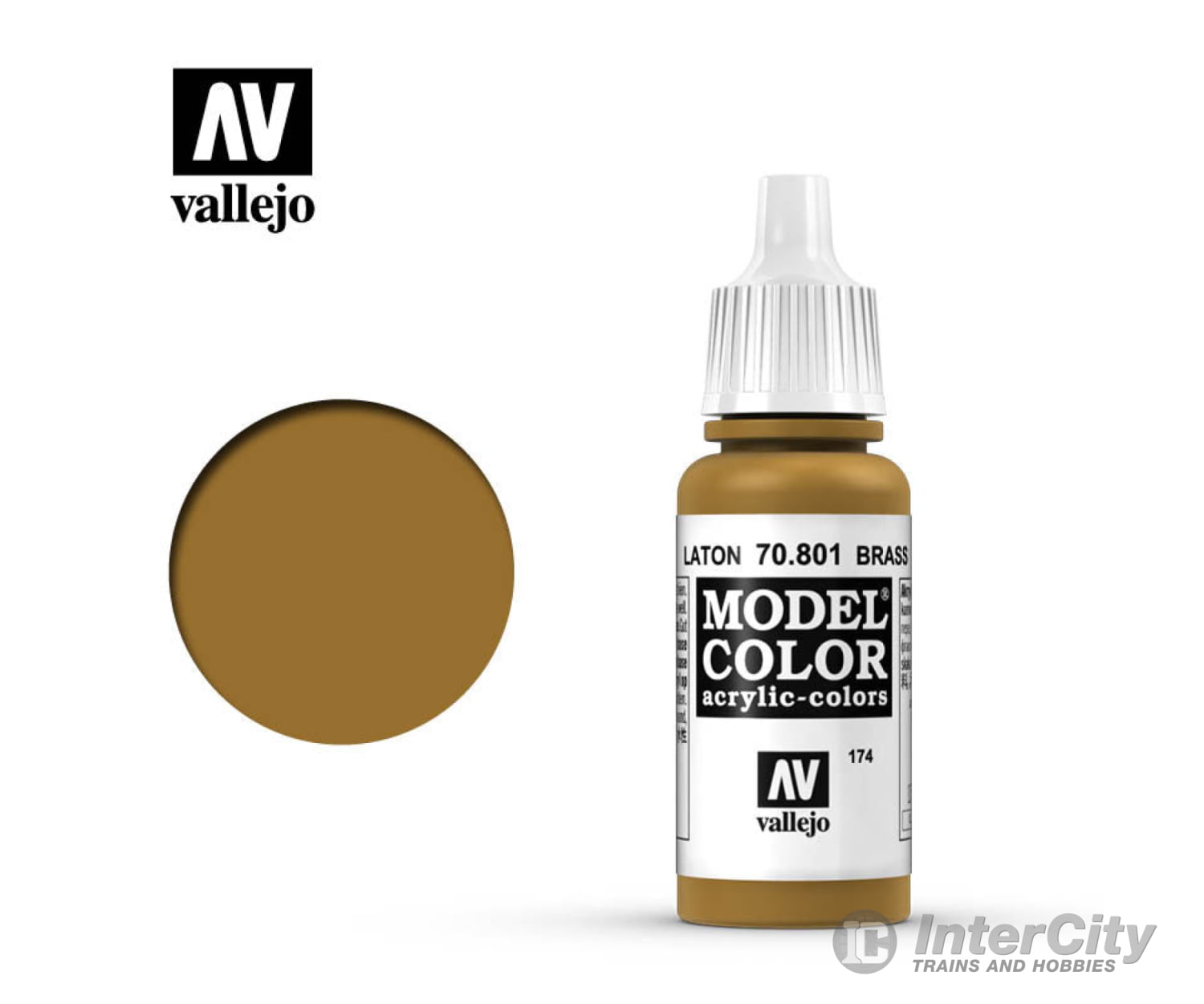 Vallejo 70.801 Model Color Metallic Brass 17ml - Default Title (CH-940-70801)