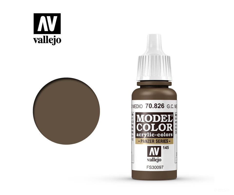 Vallejo 70.826 Model Color German Camouflage Medium Brown FS30097 17ml - Default Title (CH-940-70826)