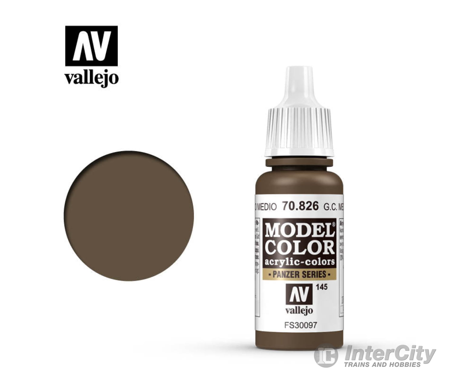 Vallejo 70.826 Model Color German Camouflage Medium Brown FS30097 17ml - Default Title (CH-940-70826)