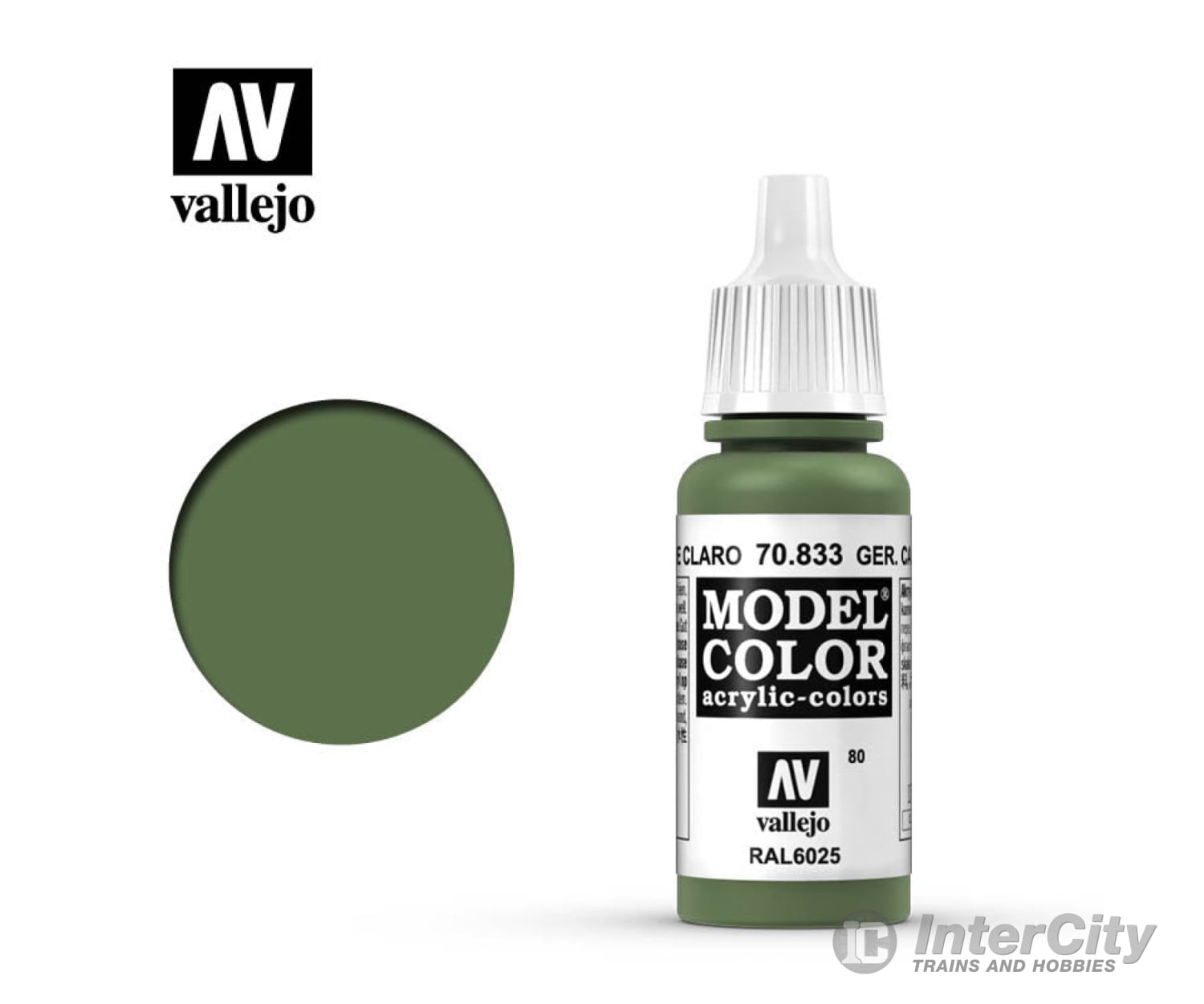 Vallejo 70.833 Model Color German Camouflage Bright Green RAL6025 17ml - Default Title (CH-940-70833)