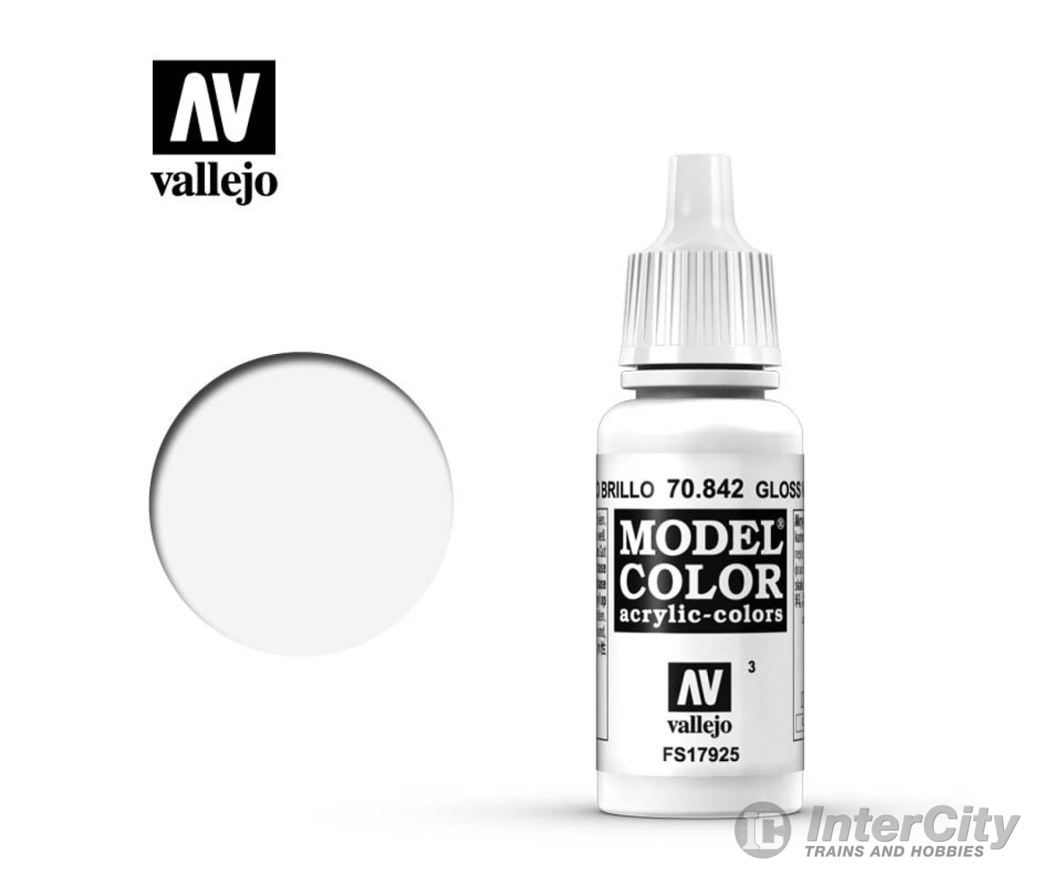 Vallejo 70.842 Model Color Gloss White FS17925 17ml - Default Title (CH-940-70842)