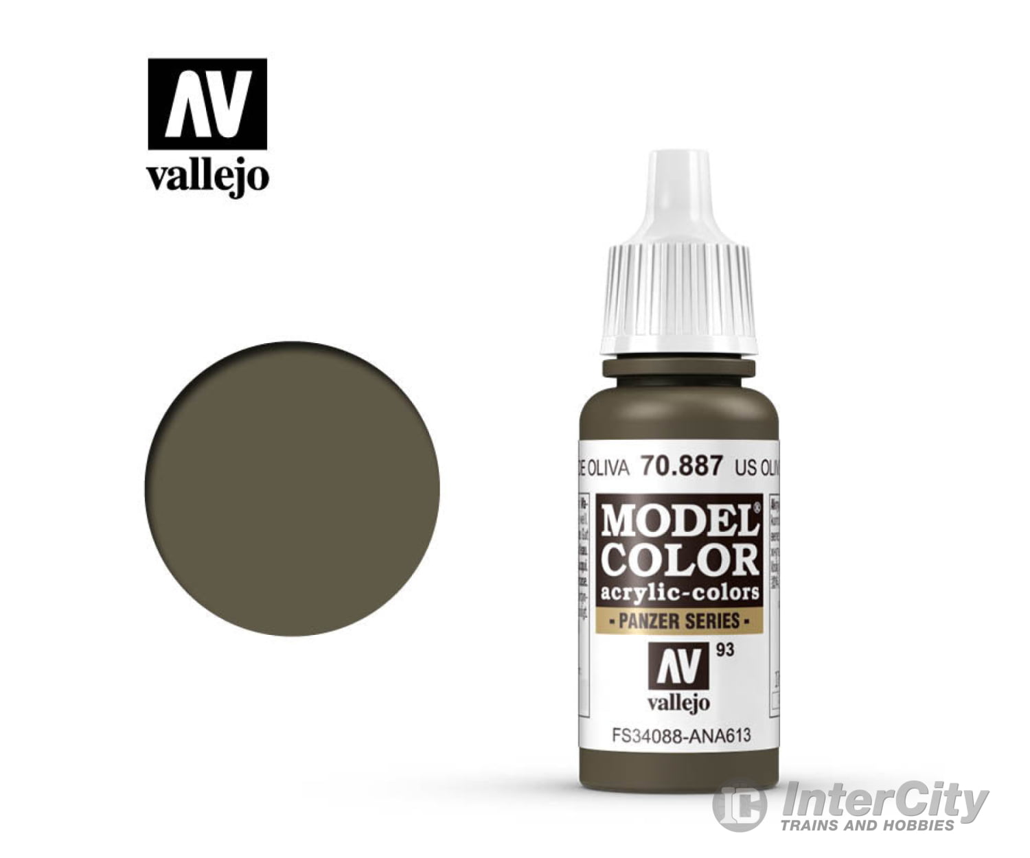 Vallejo 70.887 Model Color Us Olive Drab FS34088 ana613 17ml - Default Title (CH-940-70887)