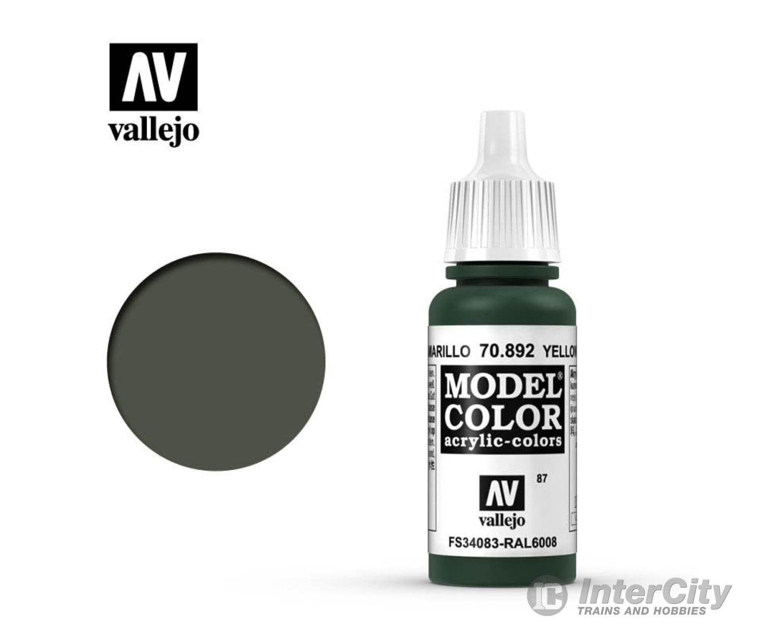 Vallejo 70.892 Model Color Yellow Olive FS34083 RAL6008 17ml - Default Title (CH-940-70892)