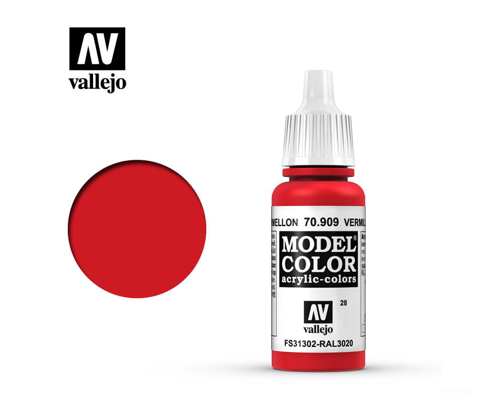 Vallejo 70.909 Model Color Vermillion FS31302-ral3020 17ml - Default Title (CH-940-70909)