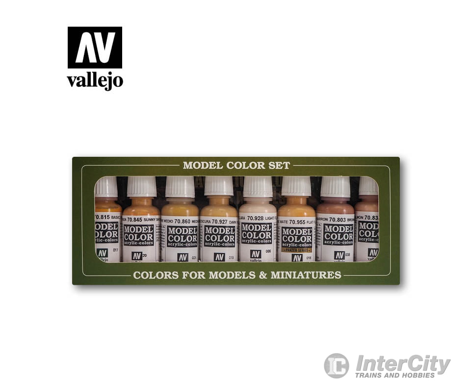 Vallejo 70124 Face/Skin Colors Paint Set 8-Colors 17Ml