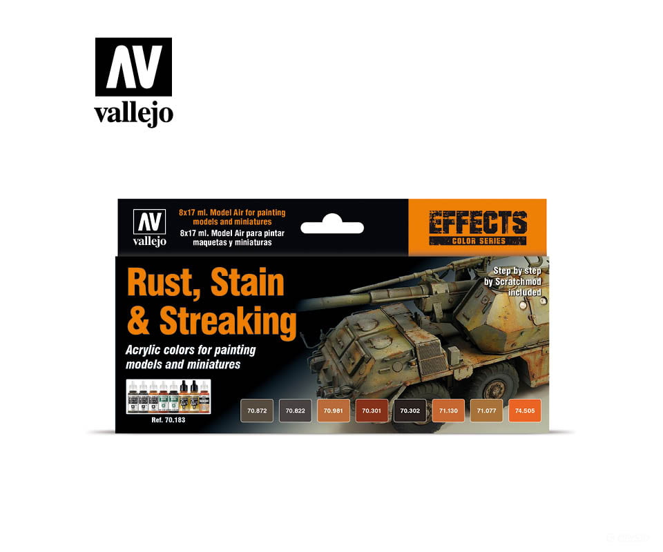 Vallejo 70183 70.183 Rust Stain And Streaking Acrylic Paint Set