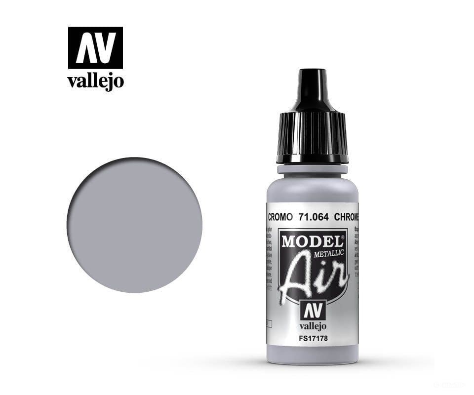 Vallejo 71.064 Model Air Chrome (Metallic) FS17178 17ml - Default Title (CH-940-71064)