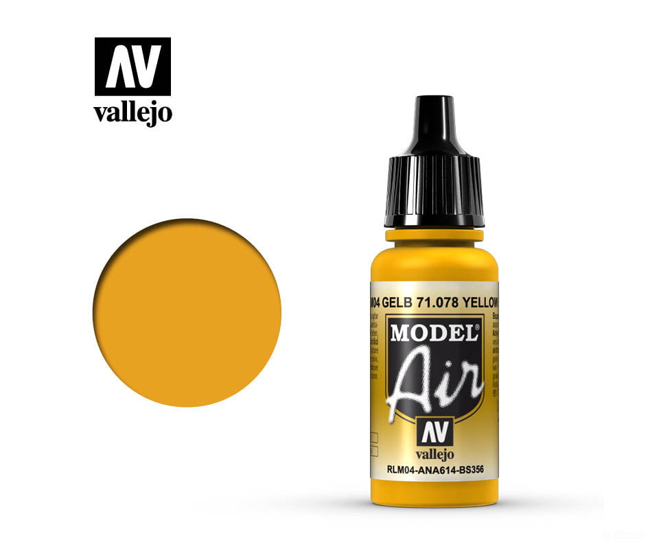 Vallejo 71.078 Model Air Yellow FS33538 RLM04 ana614 bs356 17ml - Default Title (CH-940-71078)