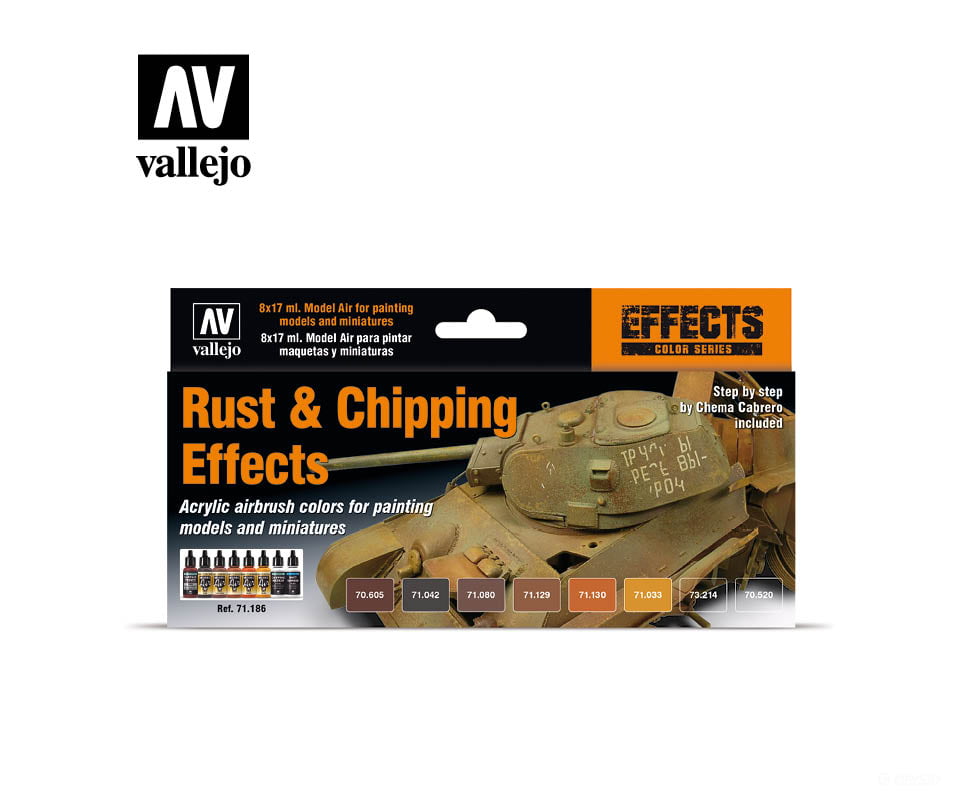 Vallejo 71186 71.186 Rust & Chipping Effects Acrylic Paint Set