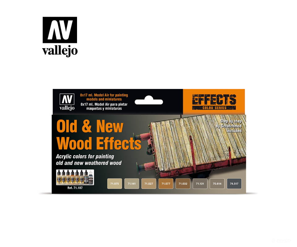 Vallejo 71187 71.187 Old And New Wood Effect Acrylic Paint Set