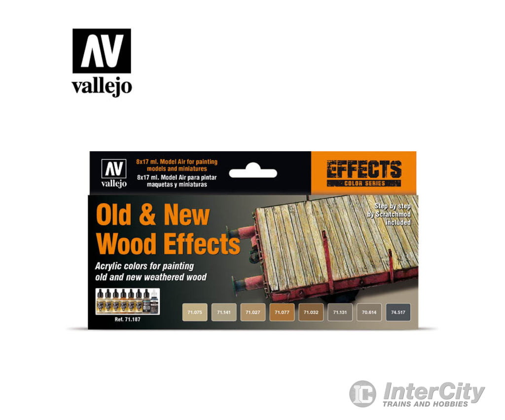 Vallejo 71187 71.187 Old And New Wood Effect Acrylic Paint Set