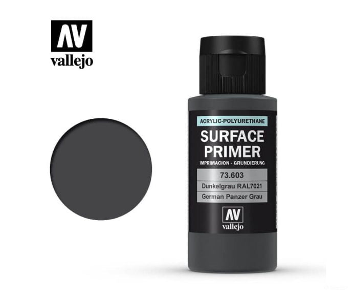 Vallejo 73.603 Surface Primer - Acrylic- German Panzer Grey Ral 7021 - 60ml - Default Title (CH-940-73603)