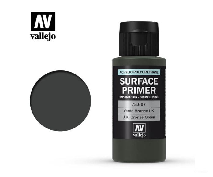 Vallejo 73.607 Surface Primer - Acrylic- u.k. Bronze Green - 60ml - Default Title (CH-940-73607)