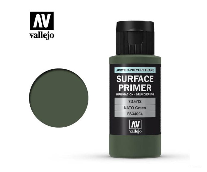 Vallejo 73.612 Surface Primer - Acrylic- Nato Green fs34094 - 60ml - Default Title (CH-940-73612)