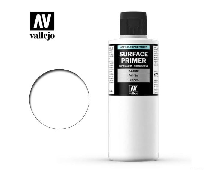 Vallejo 74.600 White Primer - Acrylic-Poliurethan 200ml - Default Title (CH-940-74600)