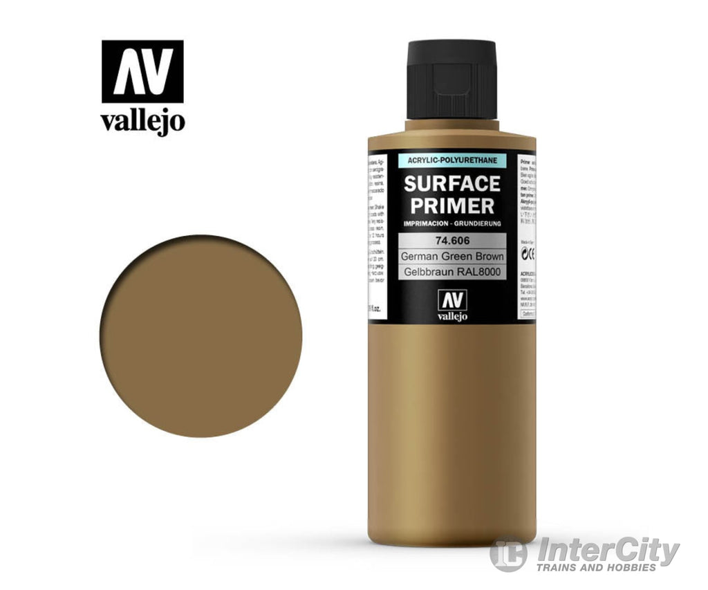 Vallejo 74.606 Surface Primer - Acrylic- German Green Brown Ral 8000 - 200ml - Default Title (CH-940-74606)
