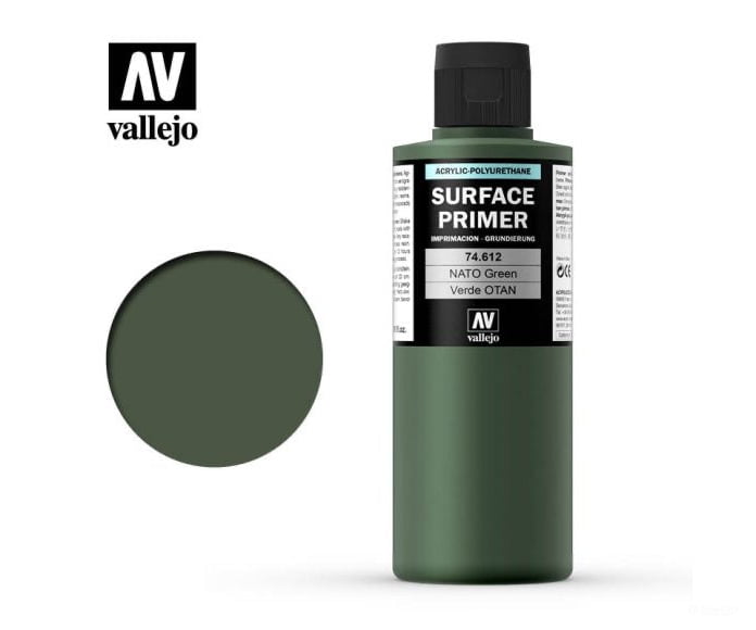 Vallejo 74.612 Surface Primer - Acrylic- Nato Green fs34094 - 200ml - Default Title (CH-940-74612)