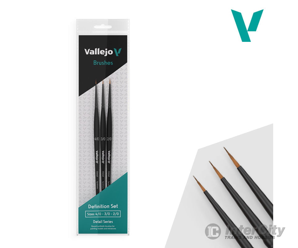 Vallejo B02990 Definition Brush Set - Detail Series 4/0 3/0 2/0 Tools