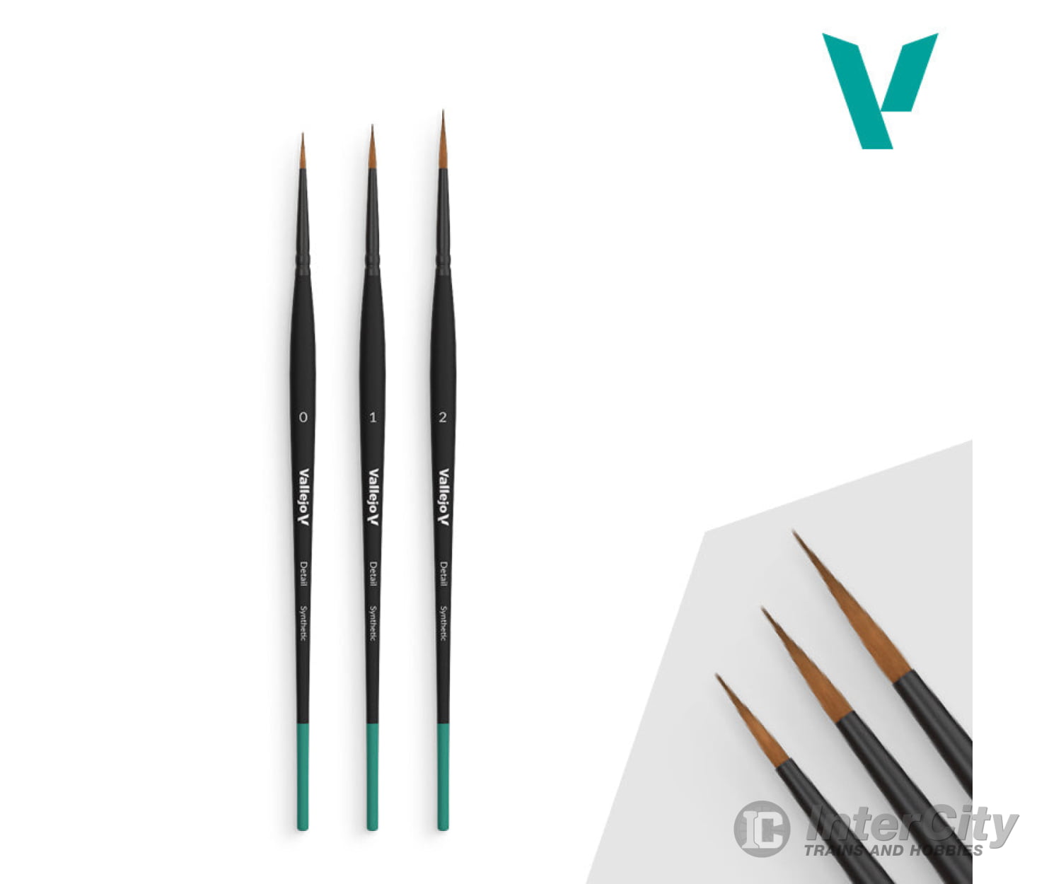 Vallejo B02991 Design Detail Brush Set 0-1-2 Sizes Tools