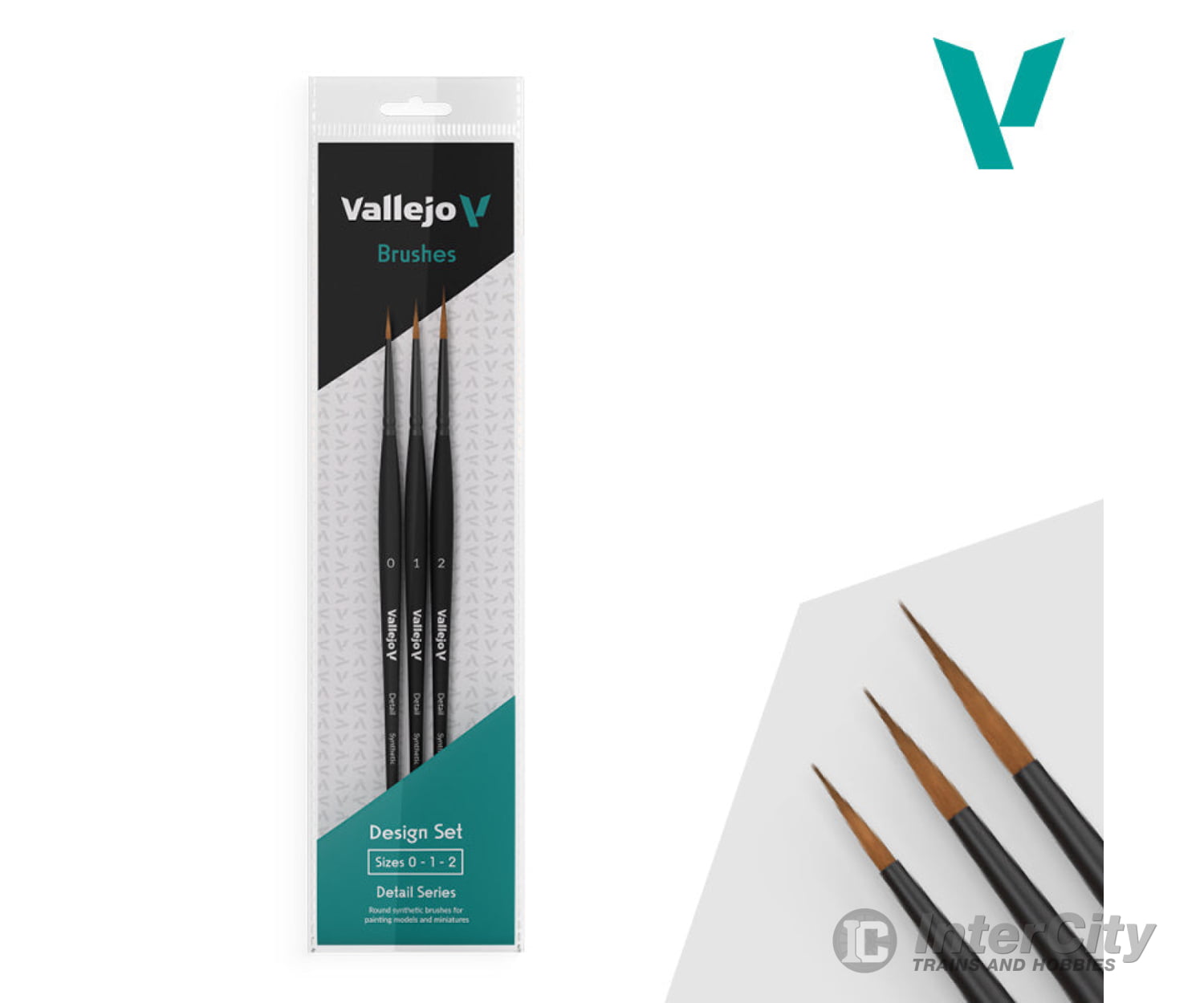 Vallejo B02991 Design Detail Brush Set 0-1-2 Sizes Tools