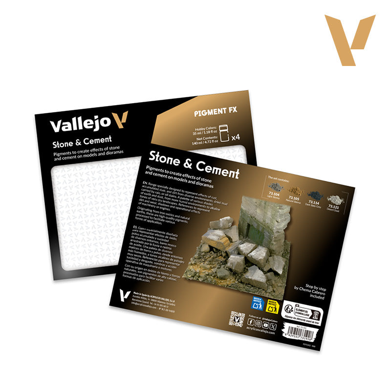 Vallejo 73192 Pigment Set - Stone and Cement (4 x 35ml)