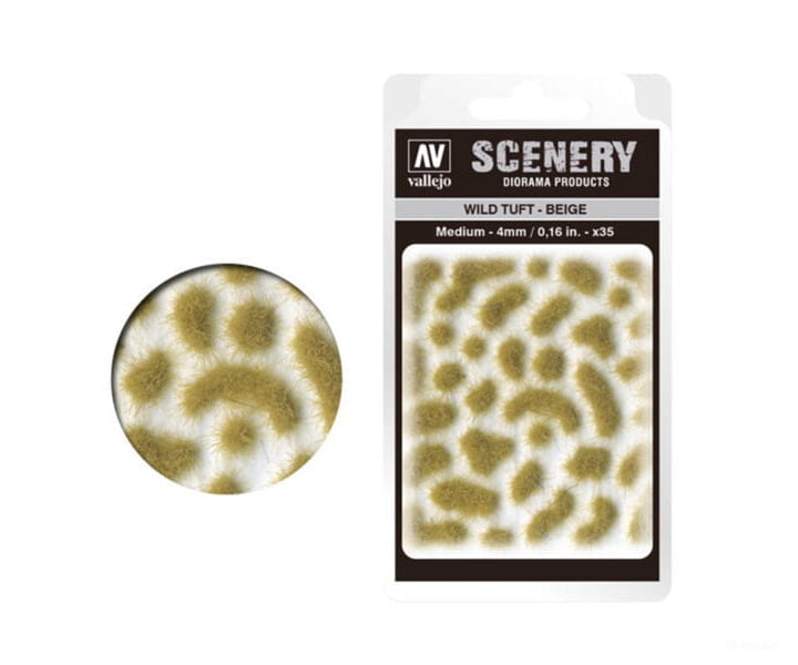 Vallejo Sc408 Wild Grass Tuft Beige Medium 4Mm & Scenery Mats
