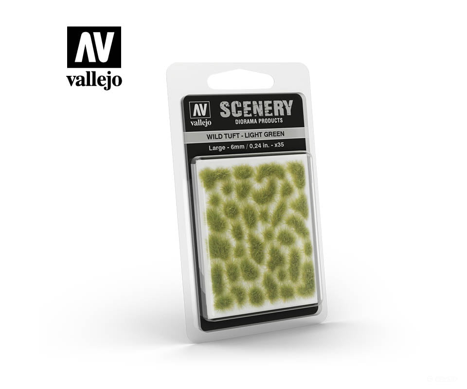 Vallejo Sc417 Wild Grass Tuft Light Green Large 6Mm & Scenery Mats