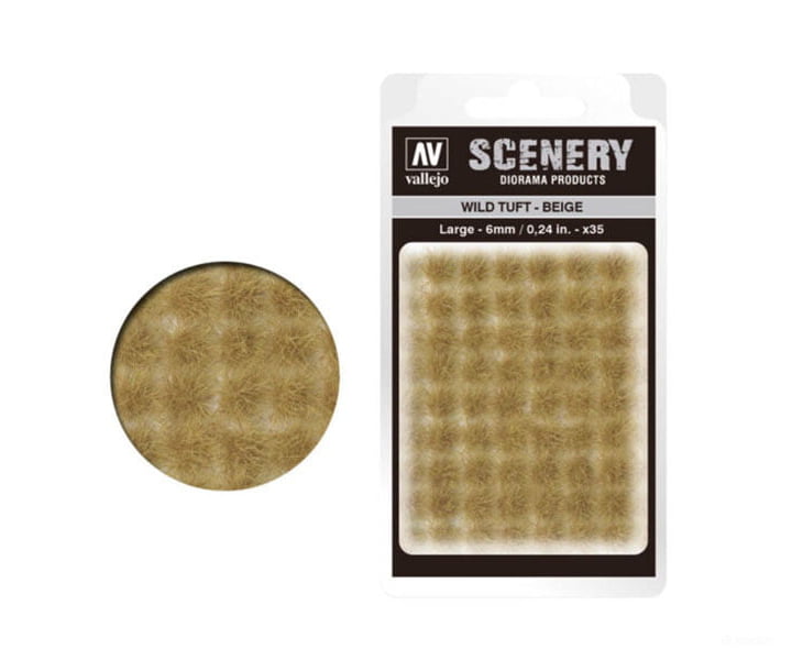 Vallejo Sc420 Wild Grass Tuft Beige Large 6Mm & Scenery Mats
