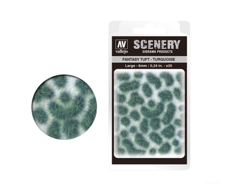 Vallejo Sc432 Fantasy Grass Tuft Turquoise Large 6Mm & Scenery Mats