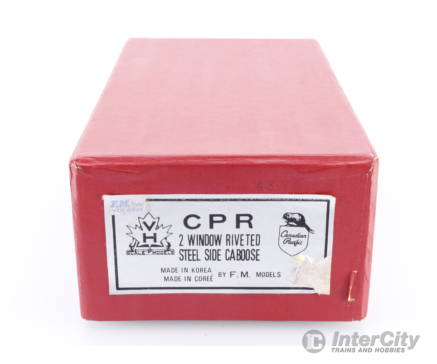 Van Hobbies CPR2WRSSCAB HO Brass 2 Window Riveted Steel Side Caboose Painted Canadian Pacific (CP) 437455 Freight Cars