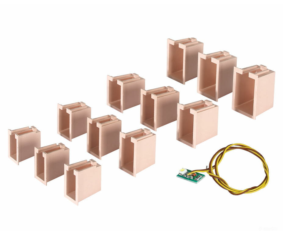 Viessmann 6005 House Illumination Starter Set -- 12 Lightboxes (4 Different Sizes) & 1 White Led