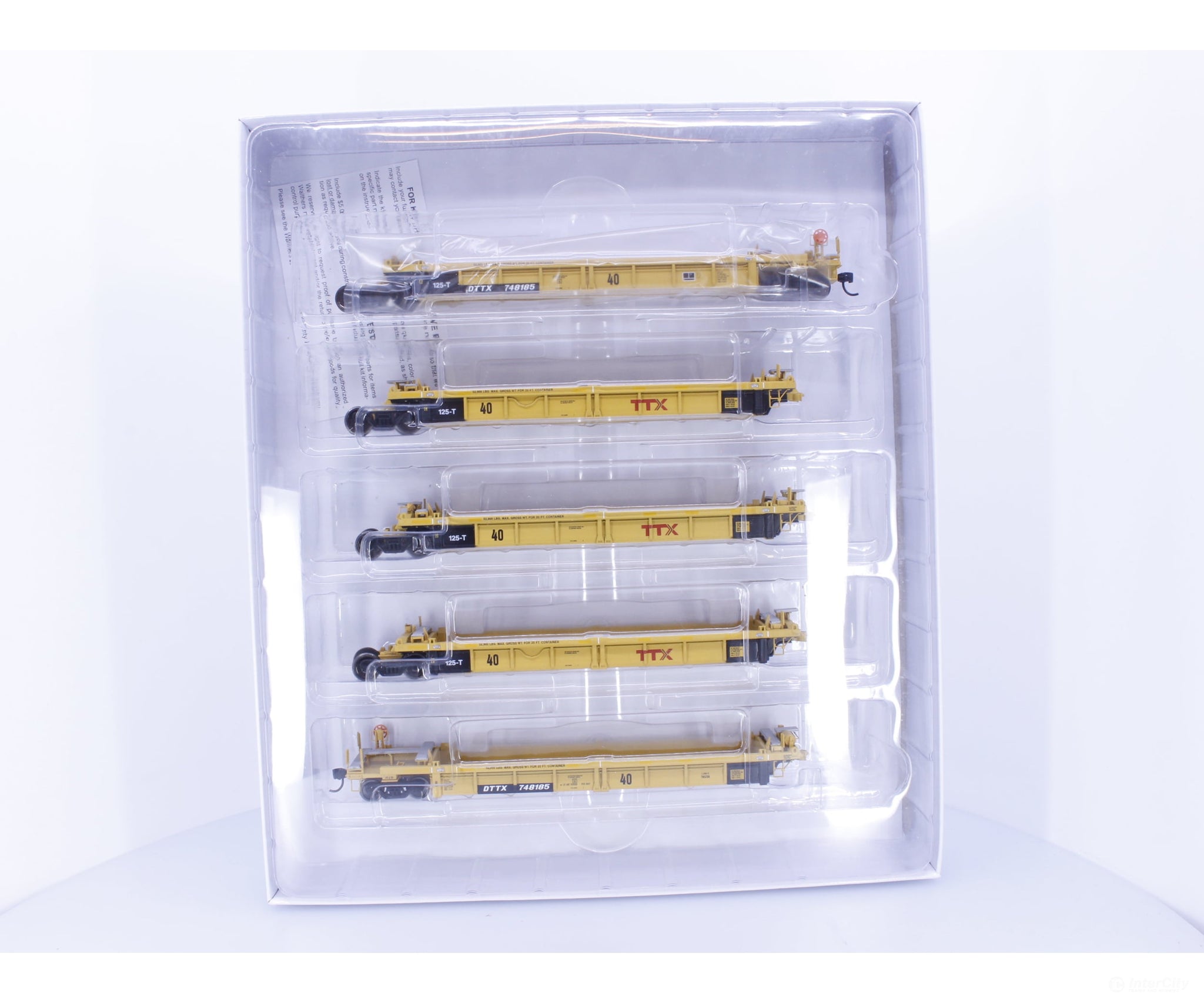 Walthers 910-55632 HO Thrall 40’ Rebuilt Well Car 5 Car Set (DTTX) Trailer Train TTX Corp. (TTX) 748185 - Freight Cars