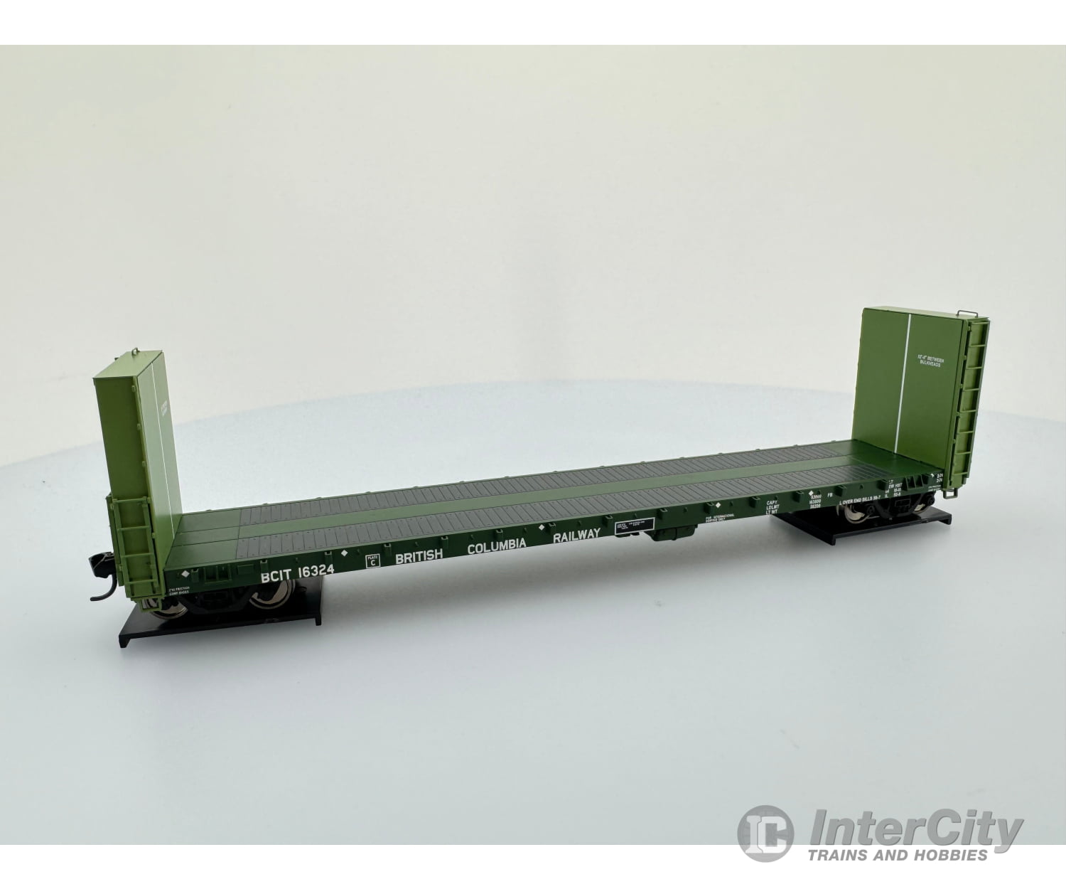 Walthers 920-104314 Ho 50’ Cc&F Bulkhead Flatcar Bcit Bc Rail (Bcol) 16324 Freight Cars