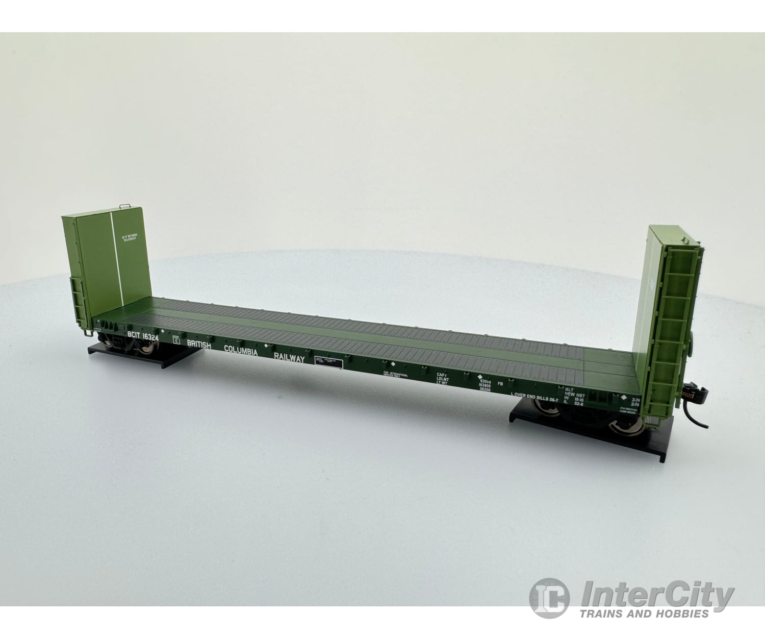 Walthers 920-104314 Ho 50’ Cc&F Bulkhead Flatcar Bcit Bc Rail (Bcol) 16324 Freight Cars