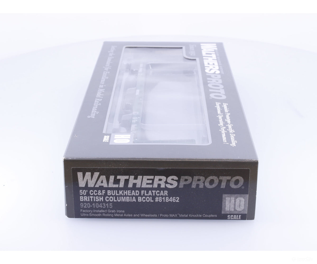 Walthers 920-104315 HO 50’ CC&F Bulkhead Flatcar BC Rail (BCOL) 818462 - Freight Cars