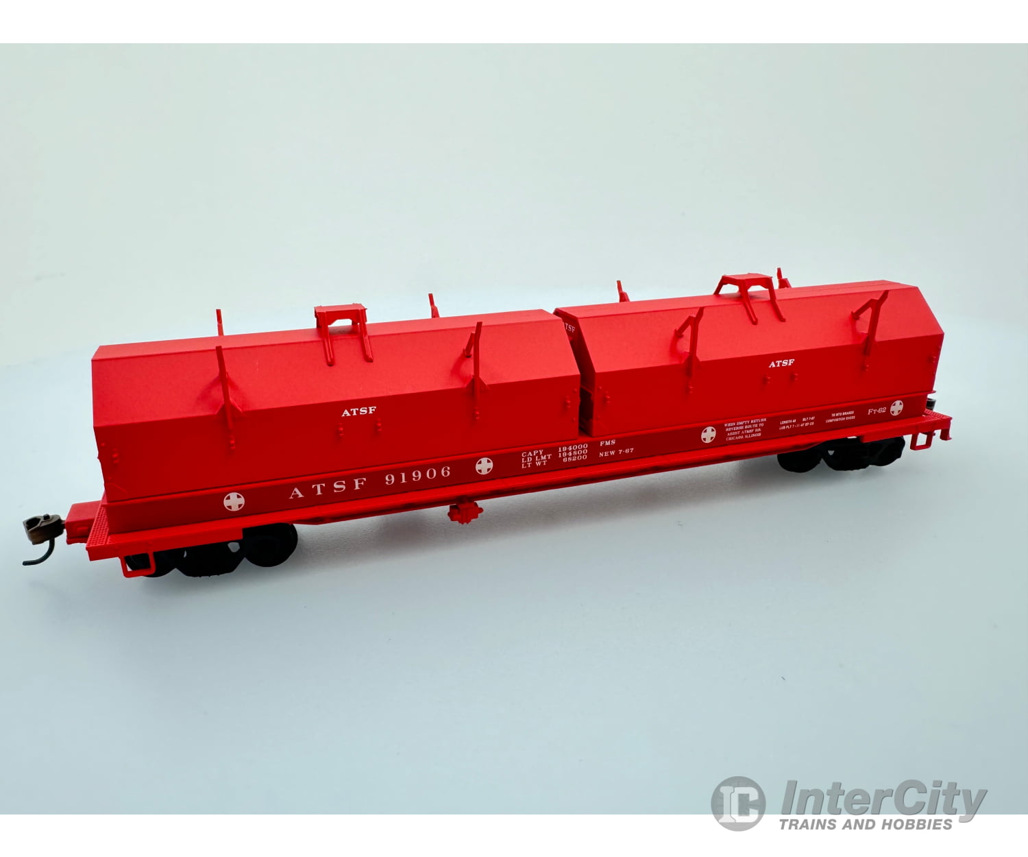 Walthers 932-3821 Ho Cushion Coil Car Angled Hoods Santa Fe (Sf) 91906 Freight Cars