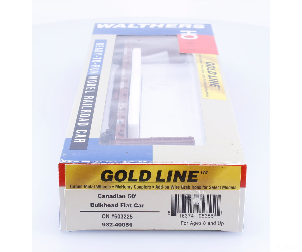Walthers 932-40051 HO 60’ Bulkhead Flat Car Canadian National (CN) 603225 - Freight Cars