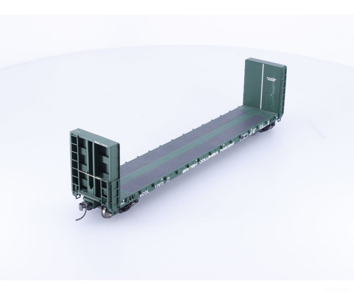 Walthers 932-40053 HO Bulkhead Flatcar BC Rail (BCOL) 17973 - Freight Cars