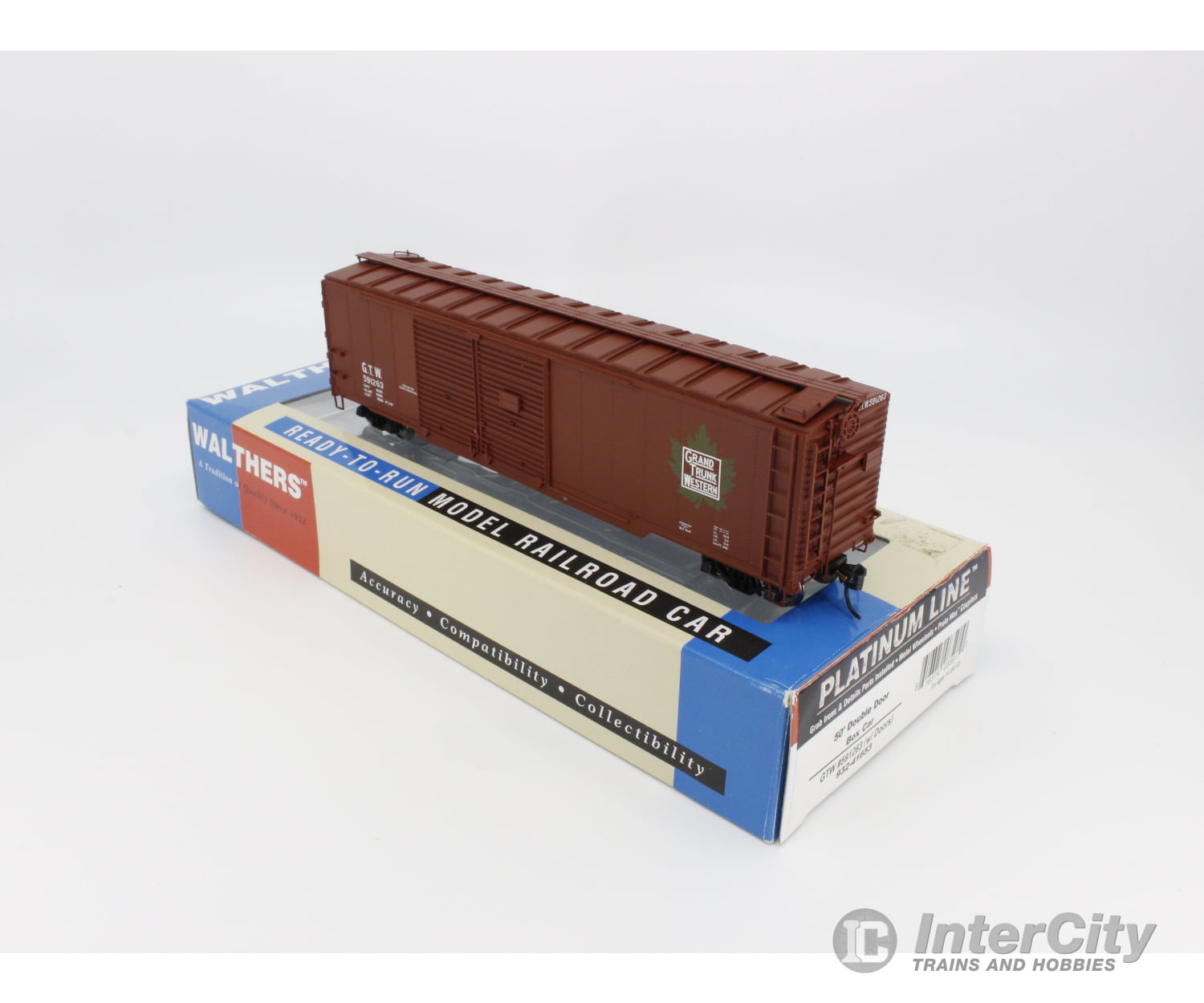 Walthers 932-41653 Ho 50’ Double Door Box Car Freight Grand Trunk Western (Gtw) 591263 Cars