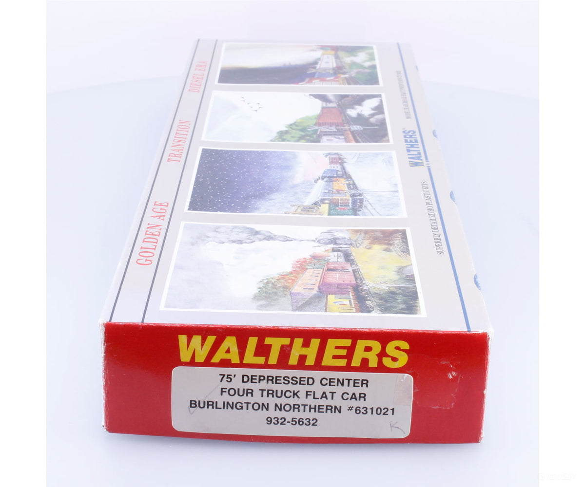 Walthers 932-5632 HO 75’ Depressed Center 4 Truck Flat Car Burlington Northern (BN) 631021 - Freight Cars