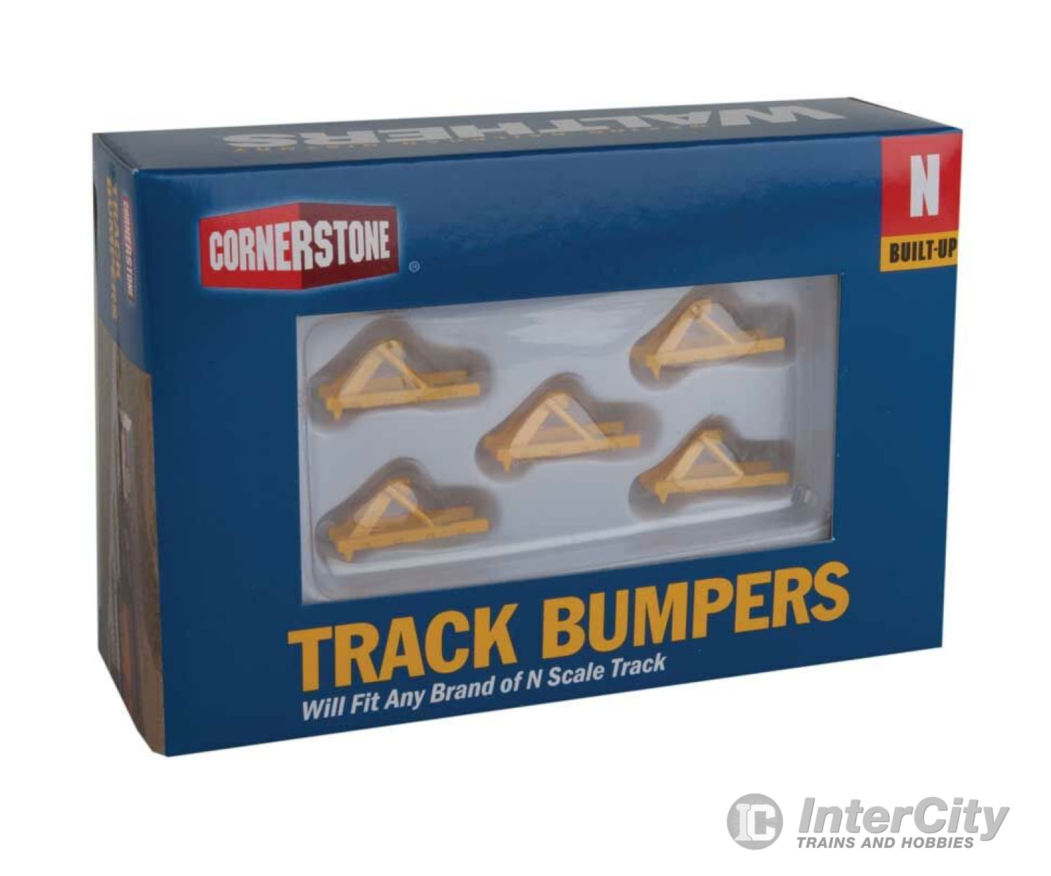 Walthers Cornerstone 2602 Track Bumper - Built-Ups -- Yellow Pkg(5) Accessories