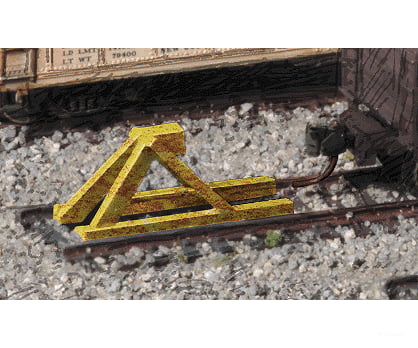 Walthers Cornerstone 2602 Track Bumper - Built-Ups -- Yellow Pkg(5) Accessories