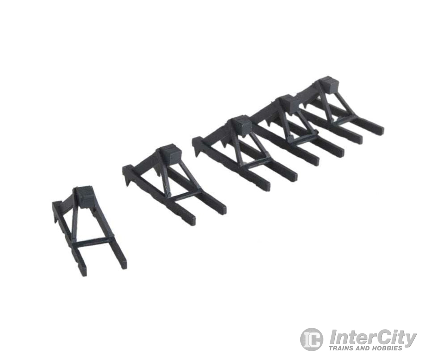 Walthers Cornerstone 2605 Track Bumper - Built-Ups -- Dark Gray Pkg(5) Accessories