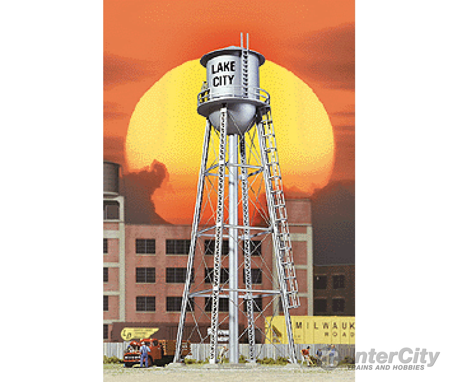 Walthers Cornerstone 2826 City Water Tower - Built-Ups -- Assembled Silver 3-3/4 X 11’ 9.3 27.5Cm