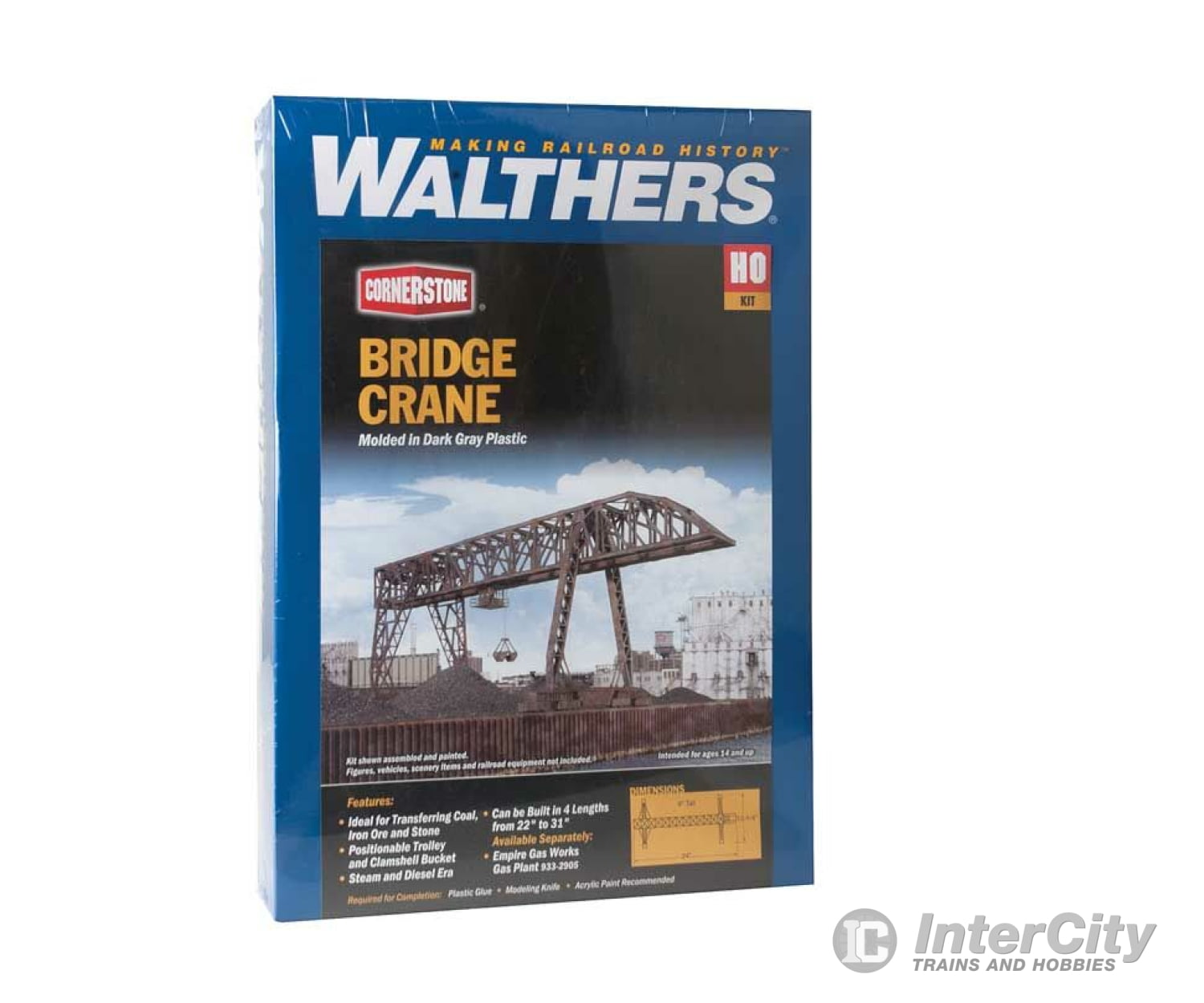 Walthers Cornerstone 2906 Bridge Crane -- Kit - 10-1/4 X 9’ 26 22.9Cm; Variable Length Structures