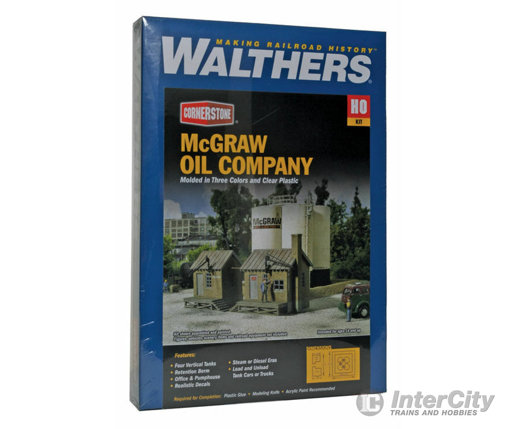 Walthers Cornerstone 2913 Mcgraw Oil Company -- Kit - 6-1/2 X 8-7/8 5’ 16.5 22.5 12.7Cm Structures