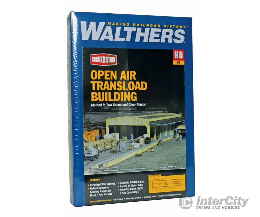Walthers Cornerstone 2918 Open Air Transload Building -- Kit - 25 X 5-1/4 3’ 63.5 13.3 7.6Cm